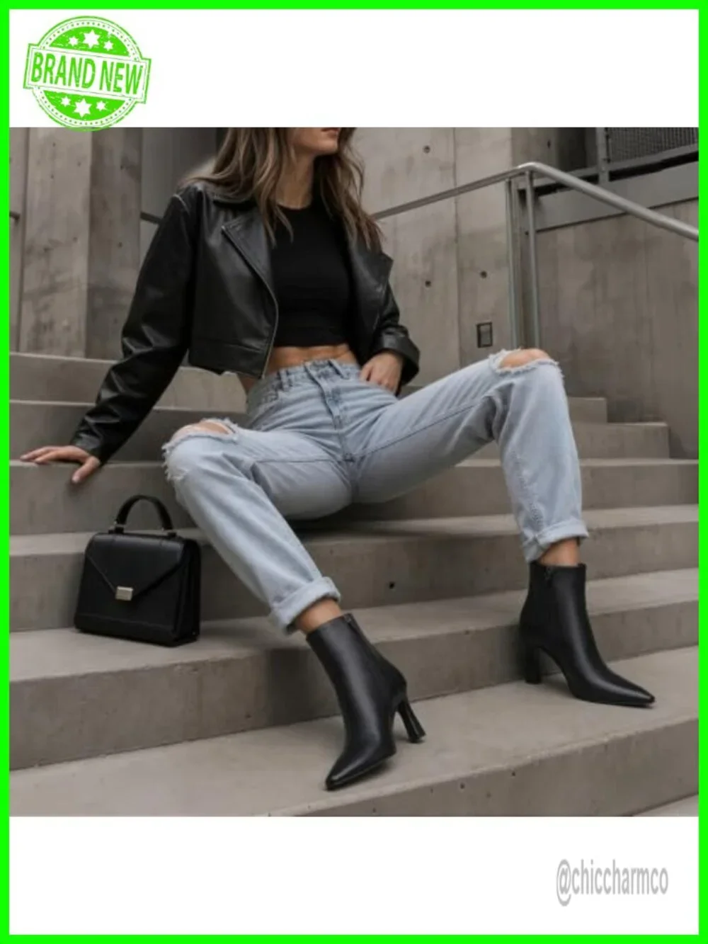 Faux Leather Kitten Heel Ankle Boots Side Zipper Pointed Toe Booties Women's